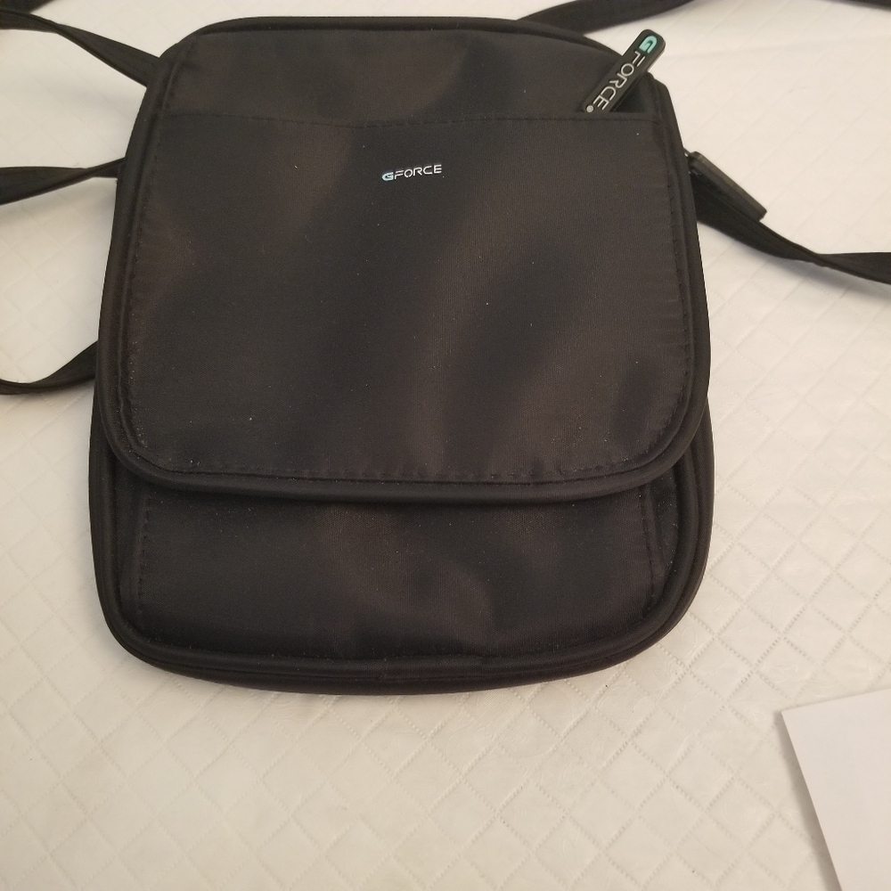 GForce Black Crossbody Bag Compact Travel Shoulder Bag Adjustable Strap